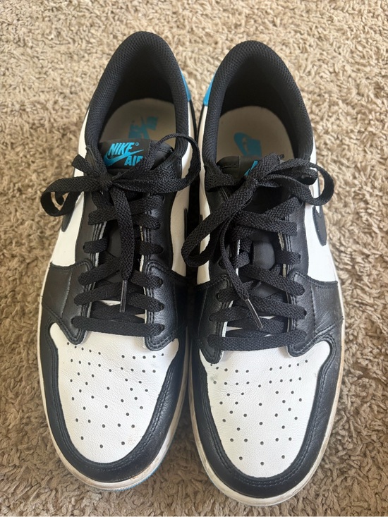 Jordan Other - Size 11.5 Men Jordan 1 Retro Low OG Black Dark Powder Blue Pre Owned As is